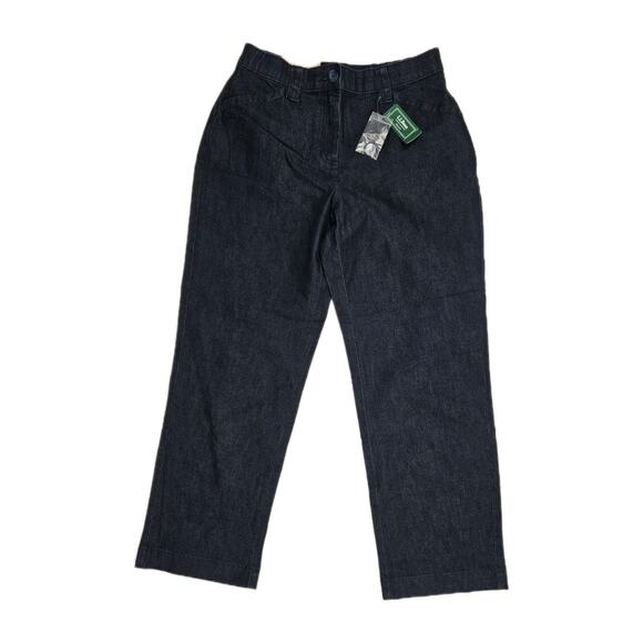 LL Bean Pants Women's Size 8 Petite Blue Classic Fit Easy Stretch Denim - Picture 1 of 10